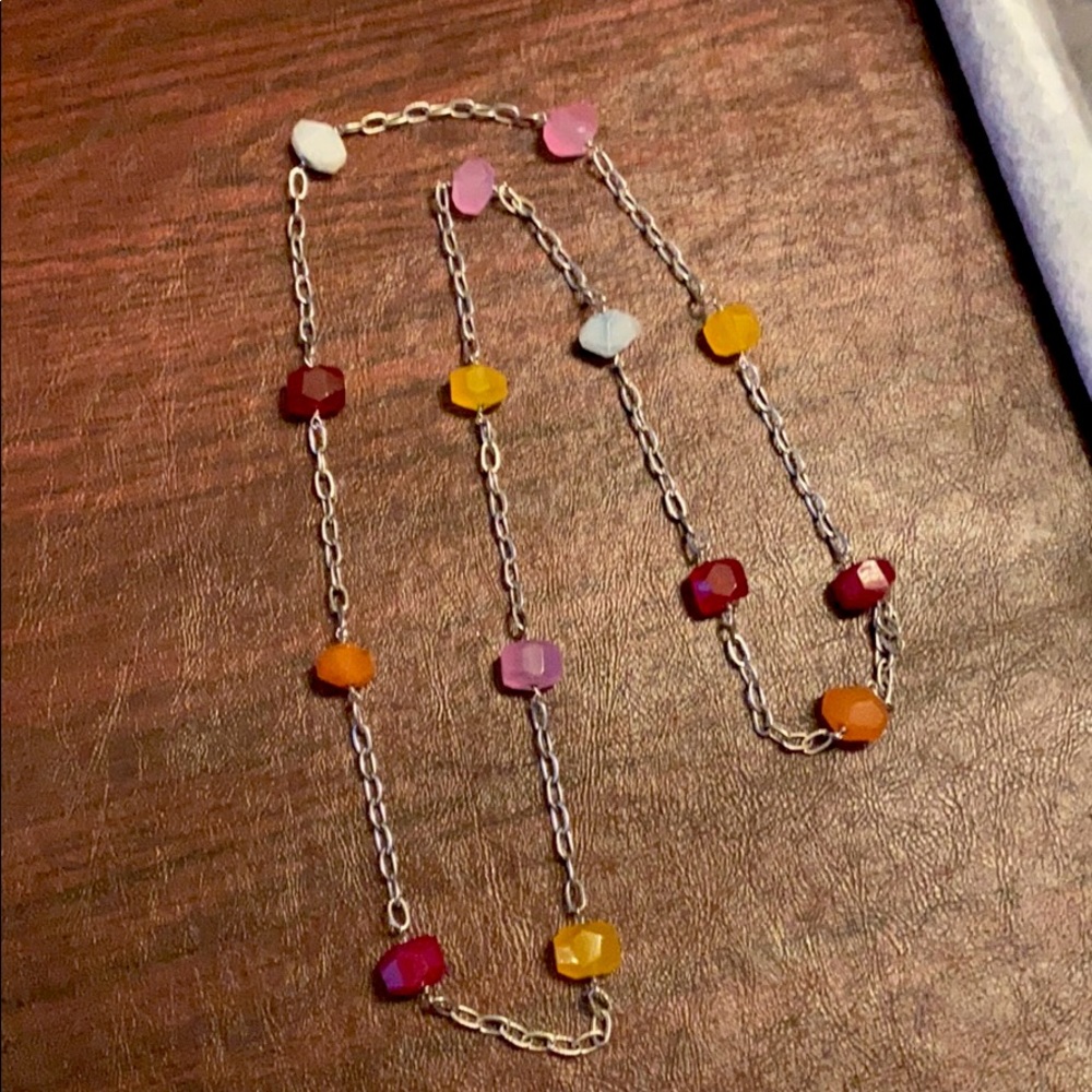 Silver and natural stone necklace